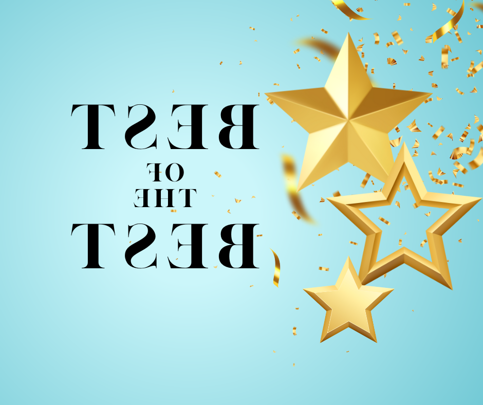 Blue background and gold stars with text "Best of the best"